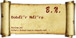 Bobár Nóra névjegykártya