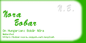 nora bobar business card