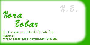 nora bobar business card